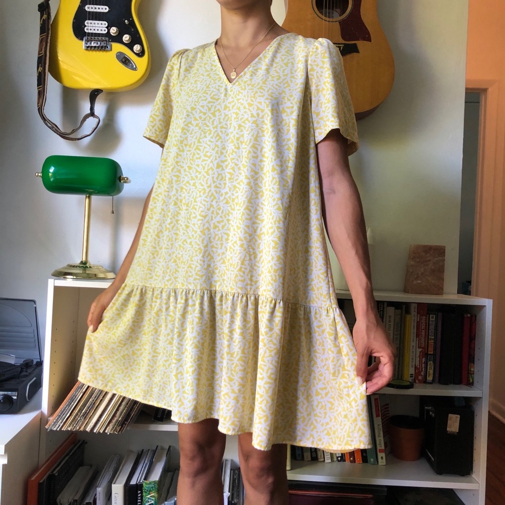 🐥🦜CANARY YELLOW 🏵🏵🏵 dropwaist dress